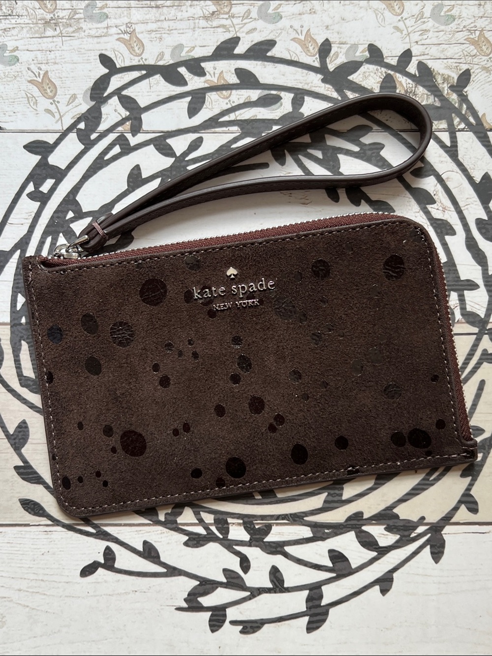 Kate Spade New Lucy Suede Dots Small Wristlet